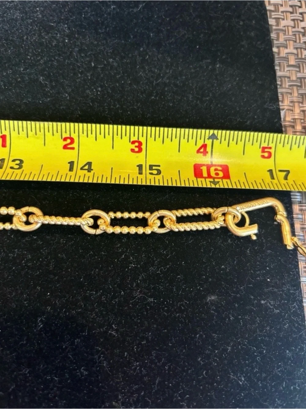 Tory Burch Twisted Rope Link Necklace in Gold Tone